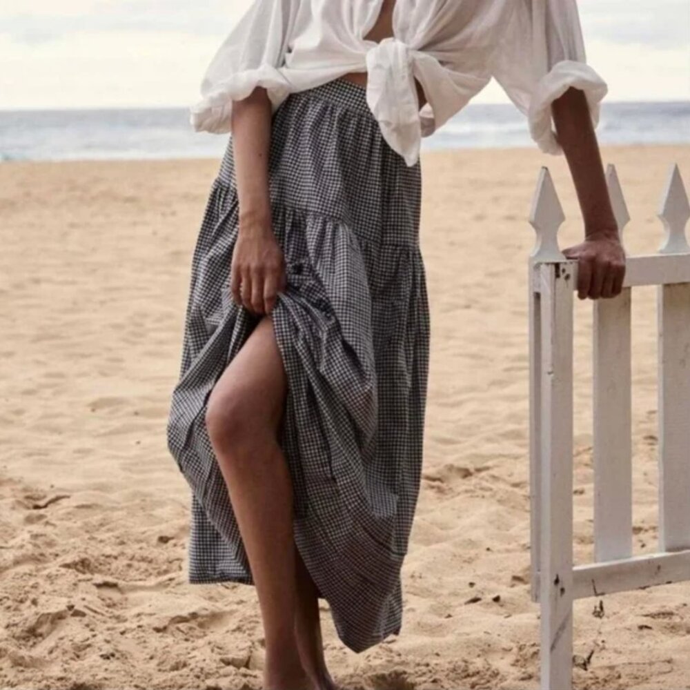 Dôen Sebastiane Skirt in La Maddalena Gingham Size XL